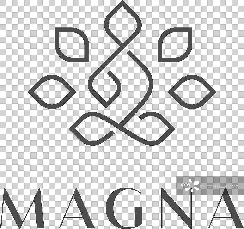 连续线条的瑜伽士标志设计，创意僧侣图片素材