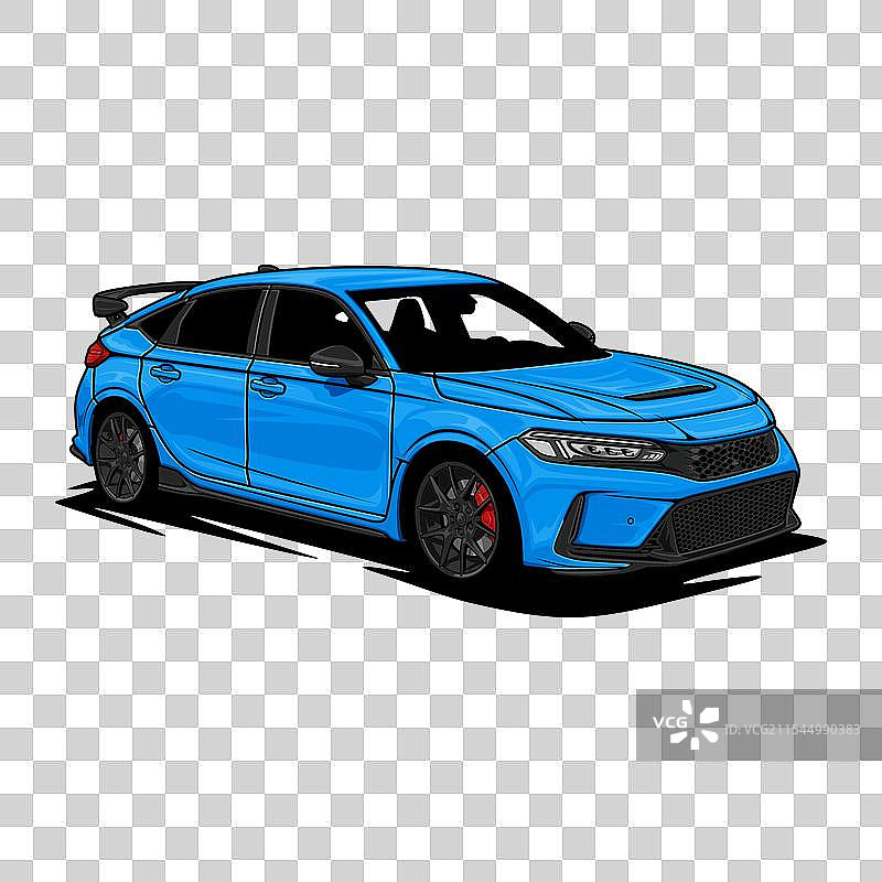 蓝色本田思域Type R图片素材