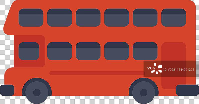 红色双层巴士穿行于伦敦图片素材