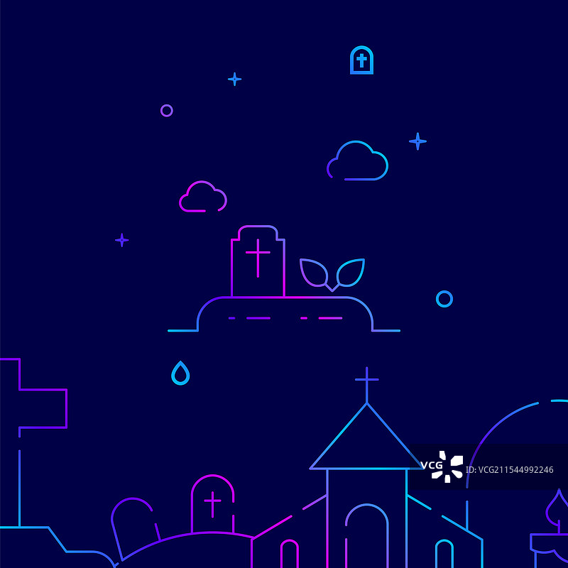 墓碑渐变线条图标图片素材