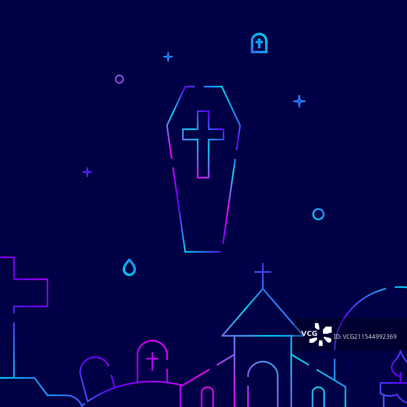 棺材逝者渐变线条图标图片素材