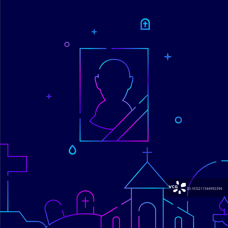 逝者的肖像渐变线条图标图片素材