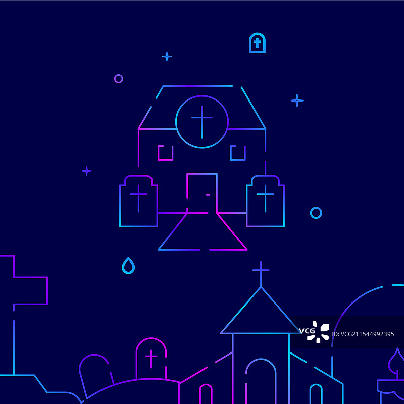 殡仪馆房屋渐变线条图标图片素材