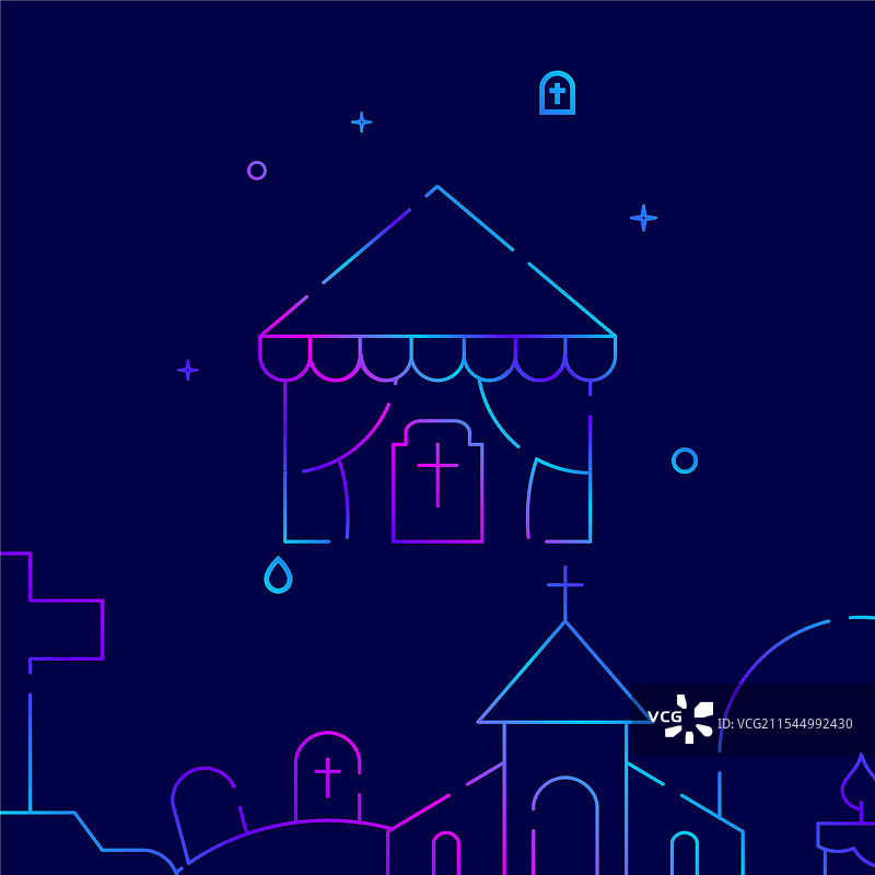 墓地葬礼帐篷渐变线条图标图片素材