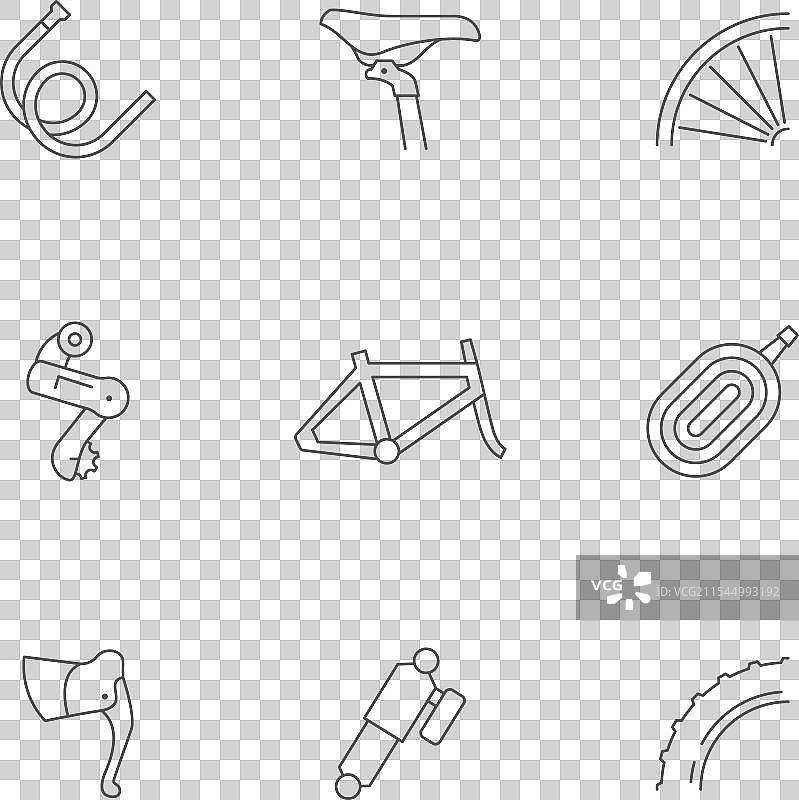 自行车部件的线条图标图片素材