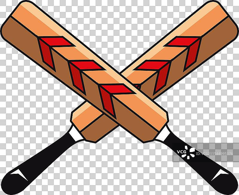 板球运动交叉的球棒图片素材