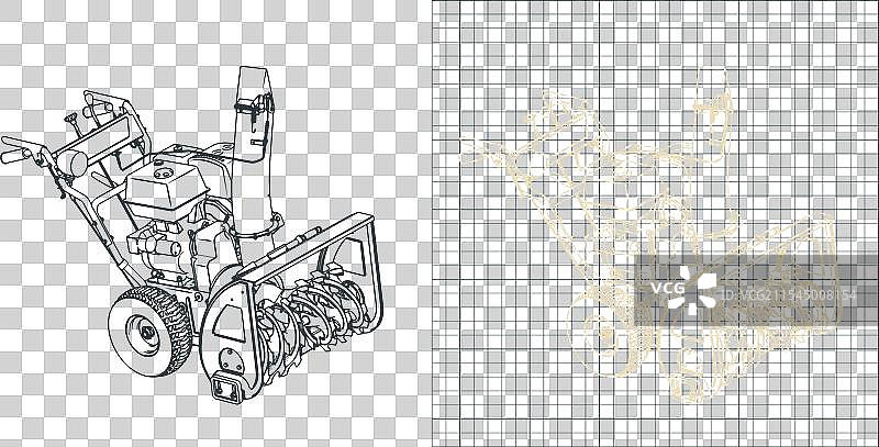 雪铲等角图纸图片素材