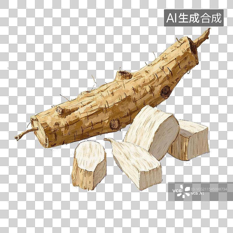 【AI数字艺术】中药材葛根设计元素图片素材