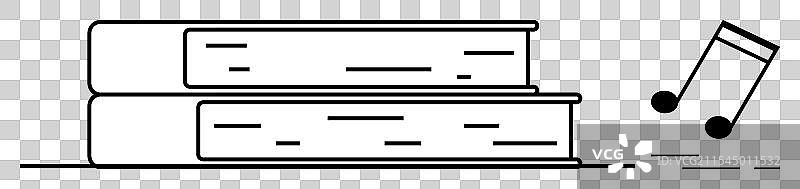 两本书和一个音符的极简设计图片素材