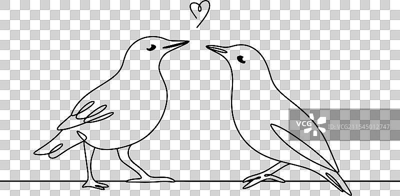 椋鸟成双歌唱的画面图片素材