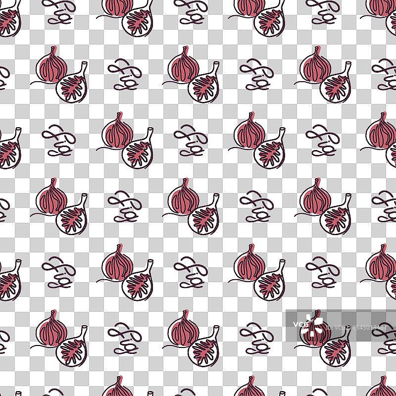 丰盈的线条与丰盛的无花果图案图片素材