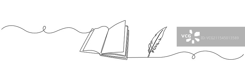 一笔连贯的鸟羽毛线条画图片素材