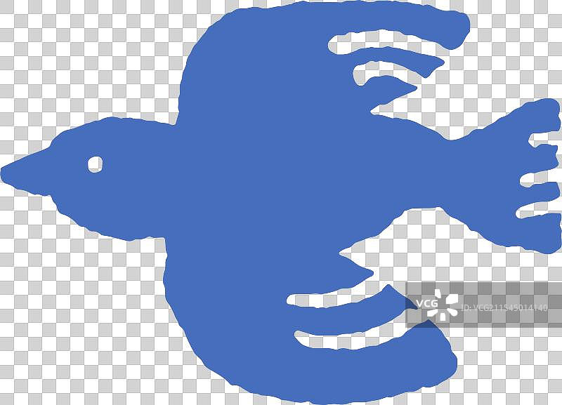 蓝色鸟类飞翔的剪影图片素材