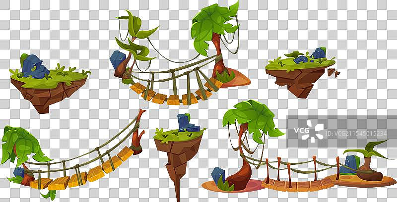 GUI设计工具包 - 地面平台和绳索桥图片素材