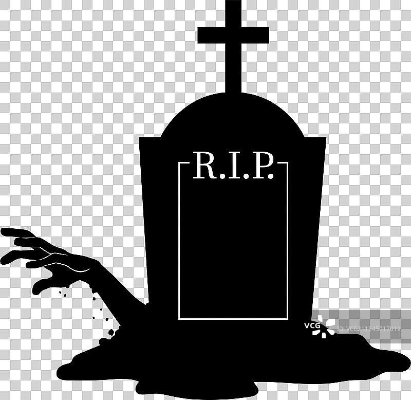 万圣节墓地黑色剪影手掌图片素材