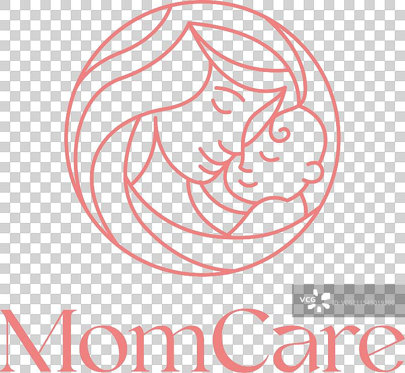 极简主义母婴护理线条艺术标志图片素材