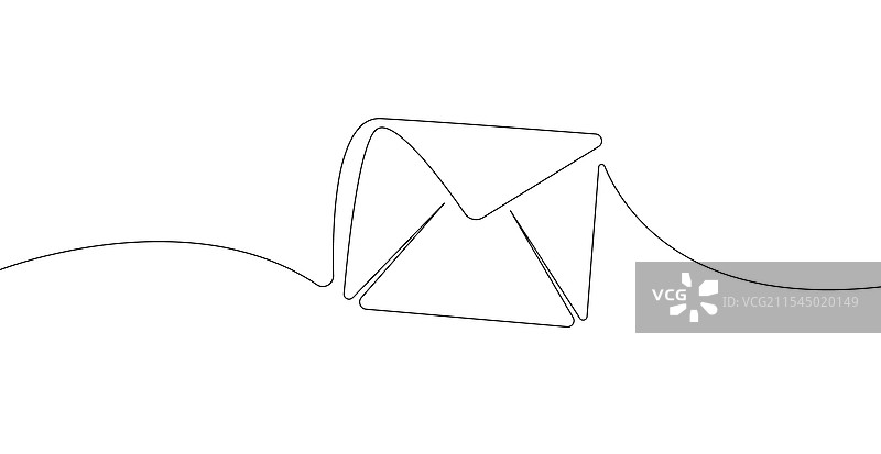 信封连续线条绘画信息图片素材