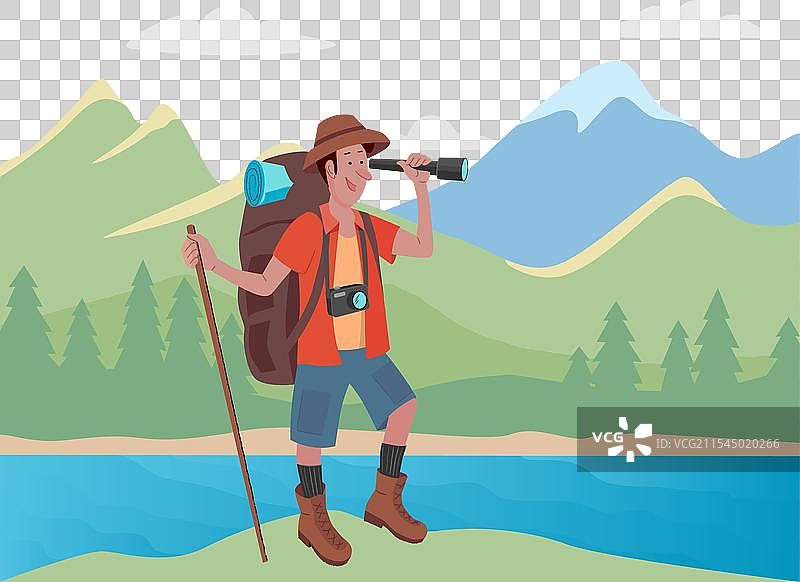 背包客快乐的旅行者图片素材