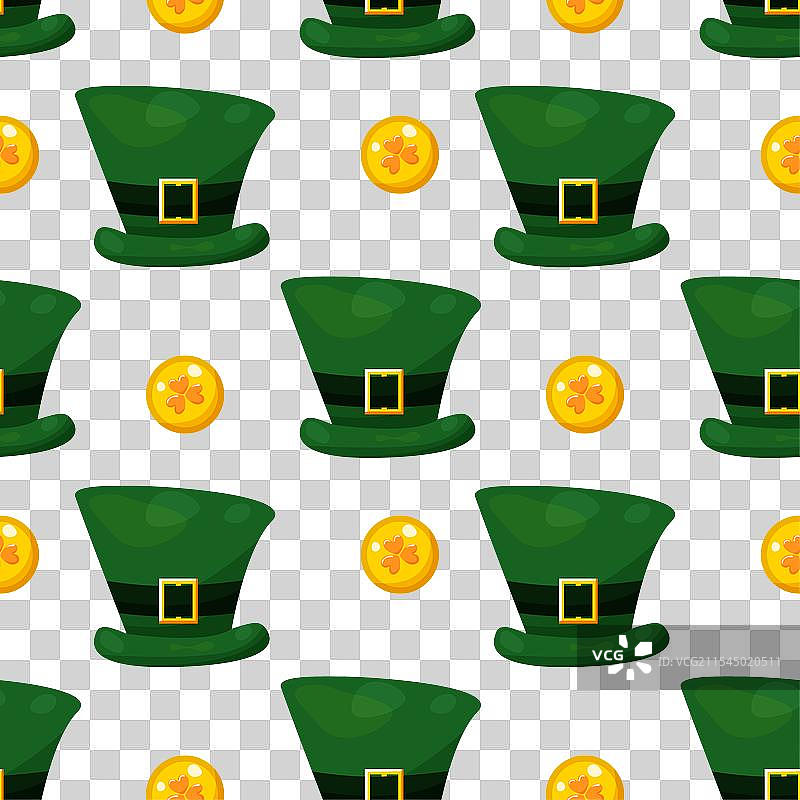 圣帕特里克节的无缝图案，主色调为绿色图片素材