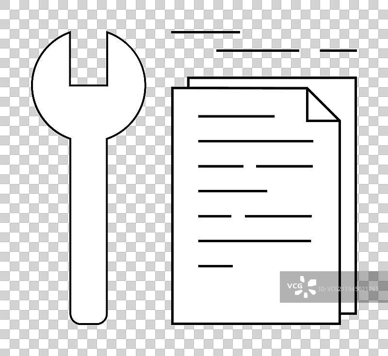 扳手和文件象征着服务工具和图片素材