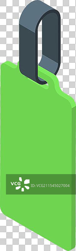 带有黑色带子的绿色矩形标签图片素材