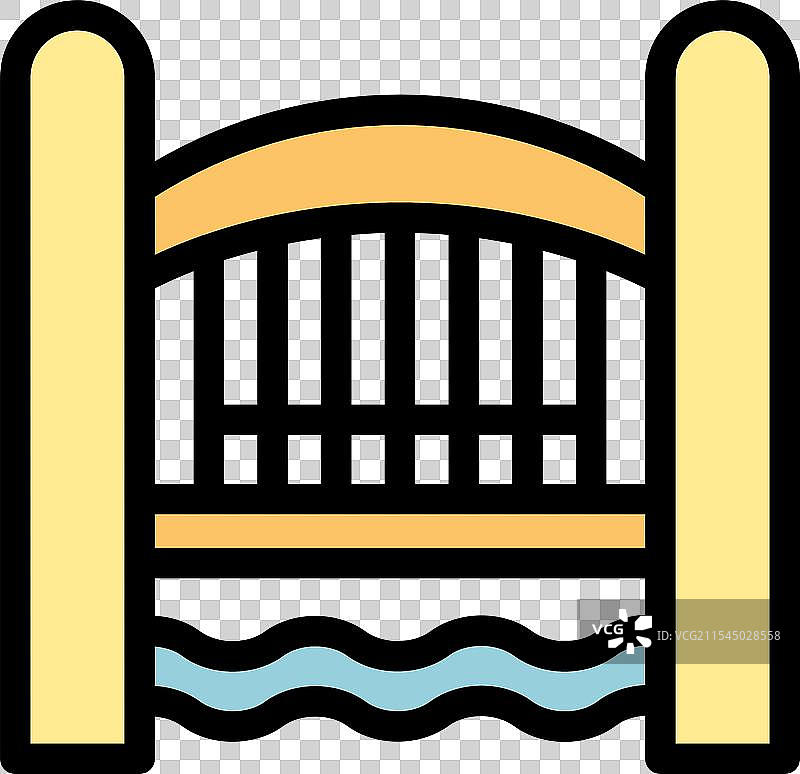 拱形桥横跨流动的河流图片素材