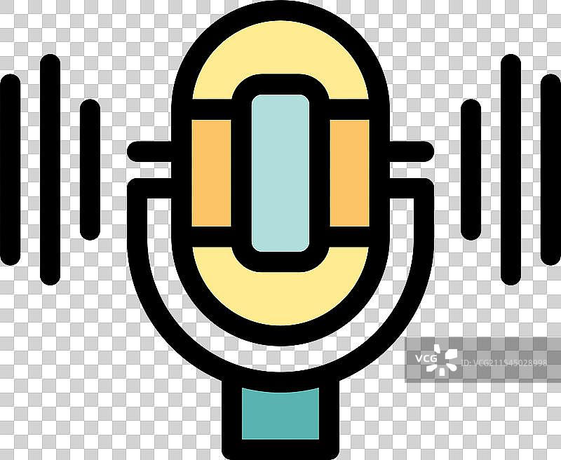 麦克风录音声波图标表示图片素材
