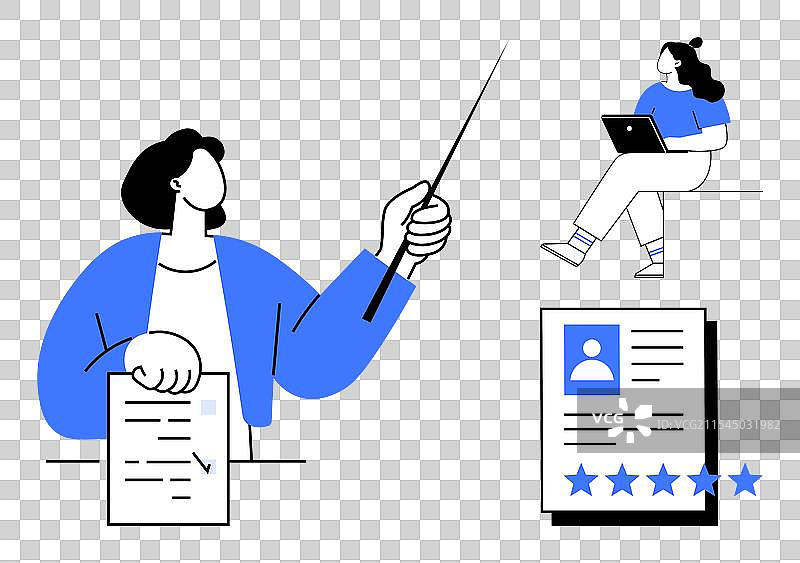 招聘人员正在审核候选人的简历图片素材