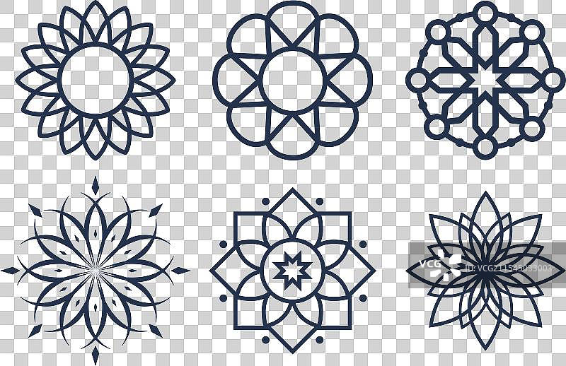 曼荼罗抽象华丽的印度教对称形状图片素材