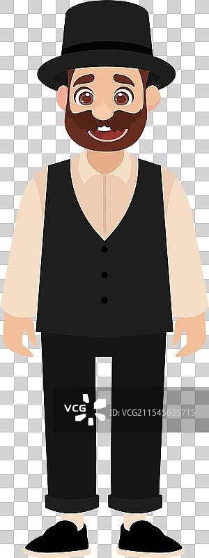 戴帽子的阿米什男子图片素材