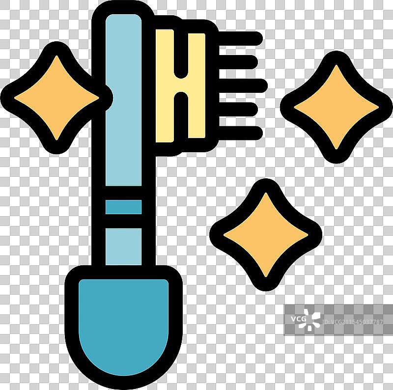 用闪亮星星清洁的牙间刷图片素材