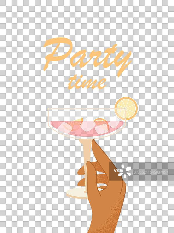 人手握着现代冷饮鸡尾酒图片素材