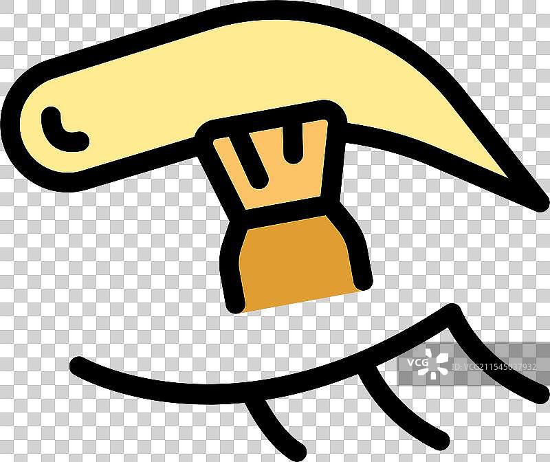 化妆师在眼睑上涂抹黄色眼影图片素材