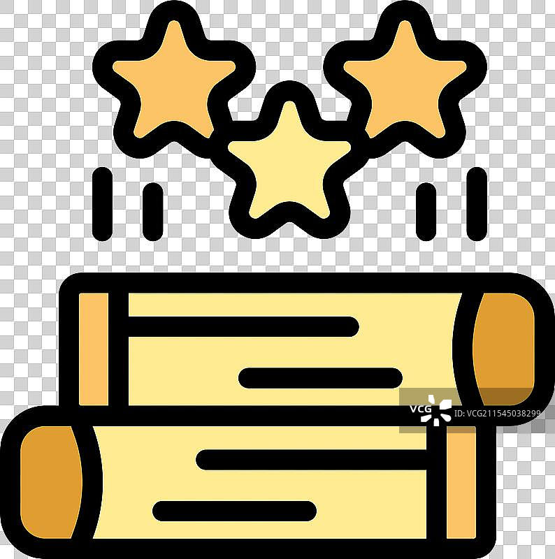 填充的三颗星书评图标图片素材