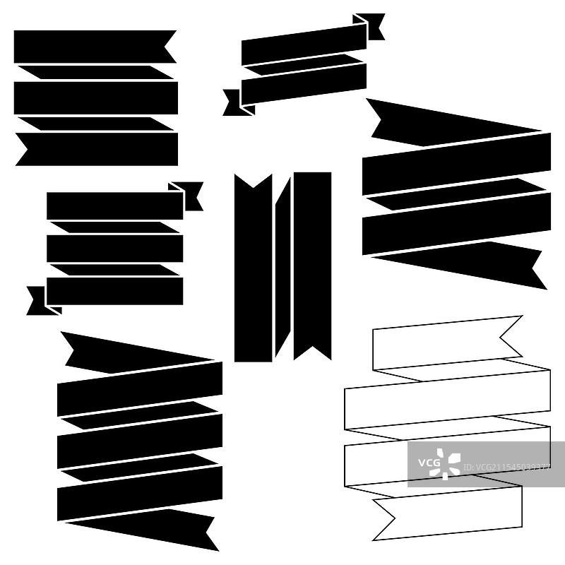 黑白丝带设计合集图片素材