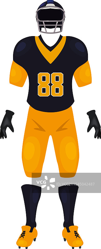 美式足球运动员制服模板图片素材