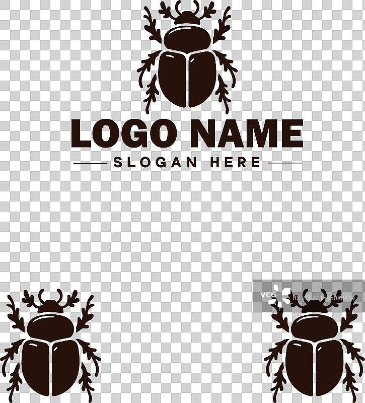 六月甲虫蜜蜂标志图标，用于商业品牌应用图片素材