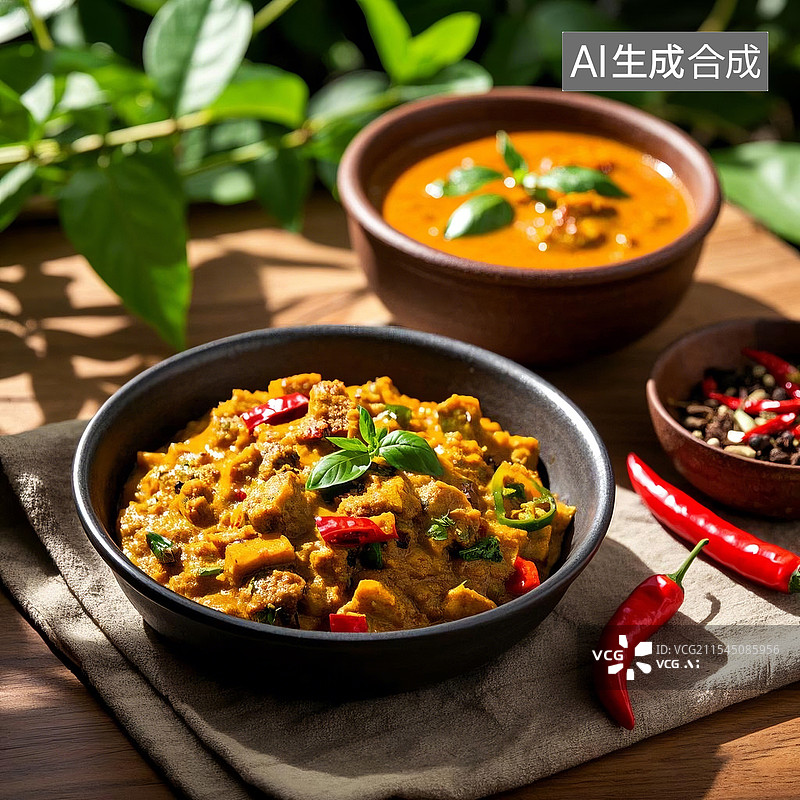【AI数字艺术】印度尼西亚干咖喱美食图片素材