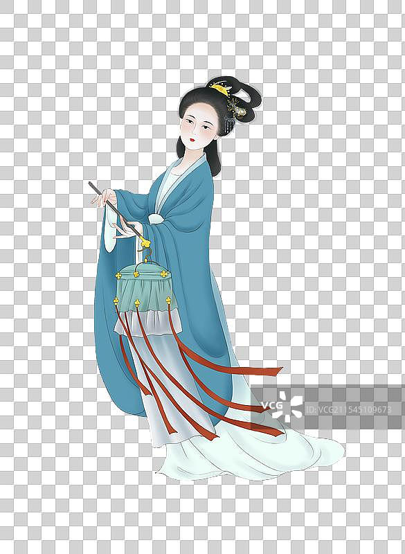提灯仙女古风人物元素图片素材