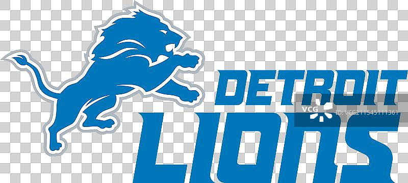 底特律雄狮队的标志和文字商标图片素材