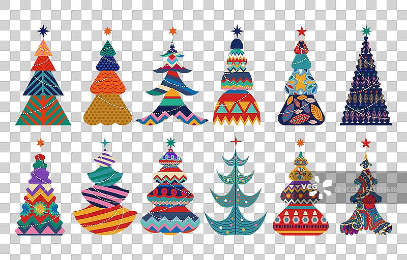 现代圣诞树系列 时尚风格图片素材