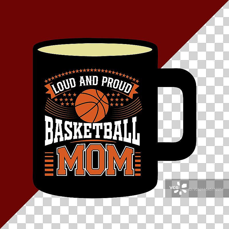 自豪而响亮的篮球妈妈杯子设计图片素材