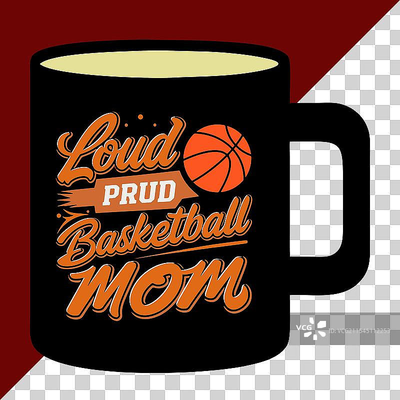 自豪而响亮的篮球妈妈杯子设计图片素材