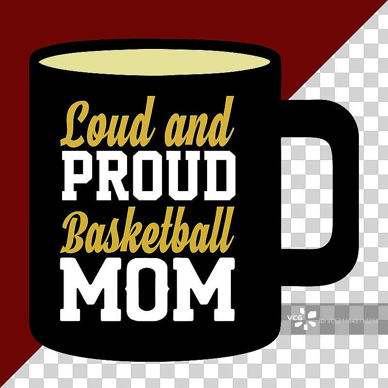 自豪而响亮的篮球妈妈杯子设计图片素材