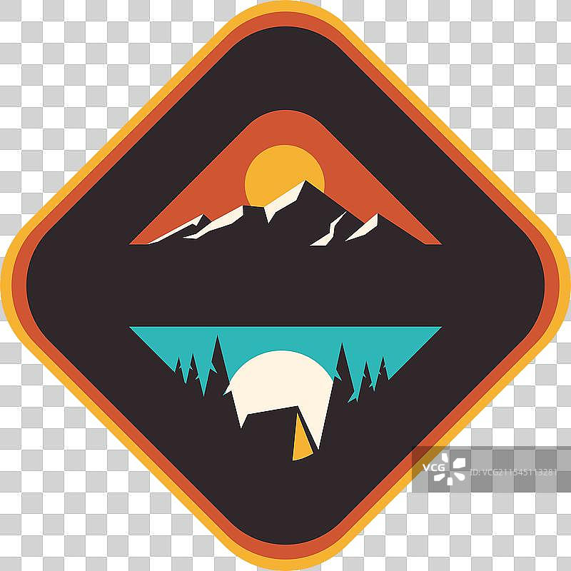 日落 日出 冰雪 山丘 徽章 标志图片素材