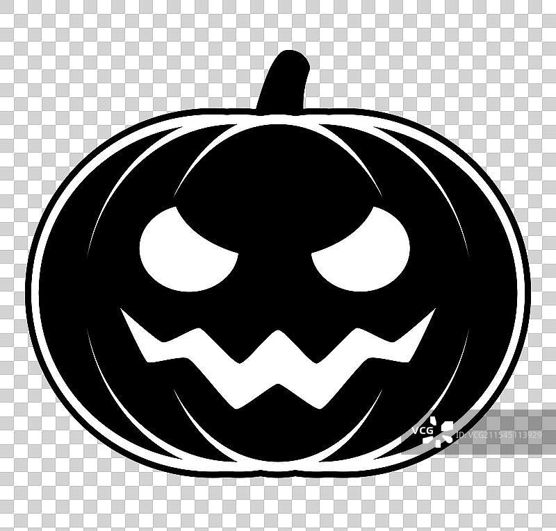 黑白卡通万圣节南瓜图片素材