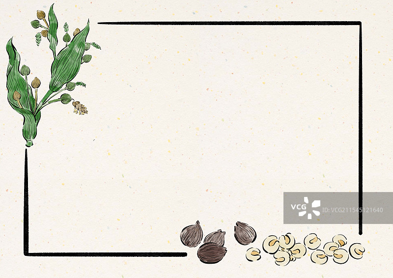 国潮风农作物插画边框-图片素材