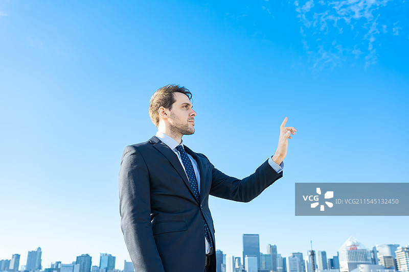 商人举起手来图片素材