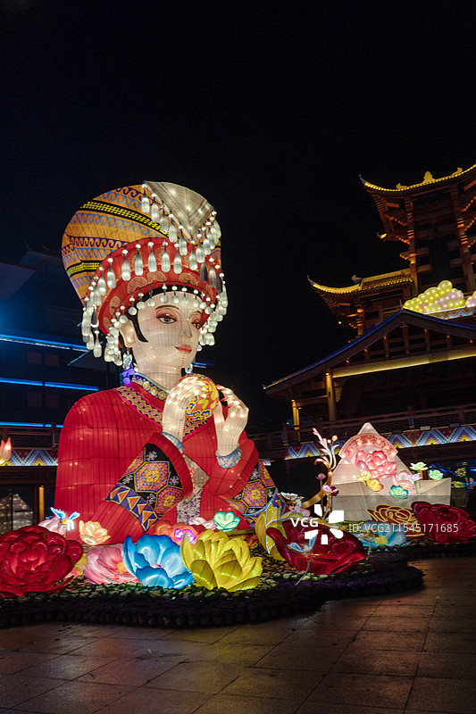 恩施女儿城夜景图片素材