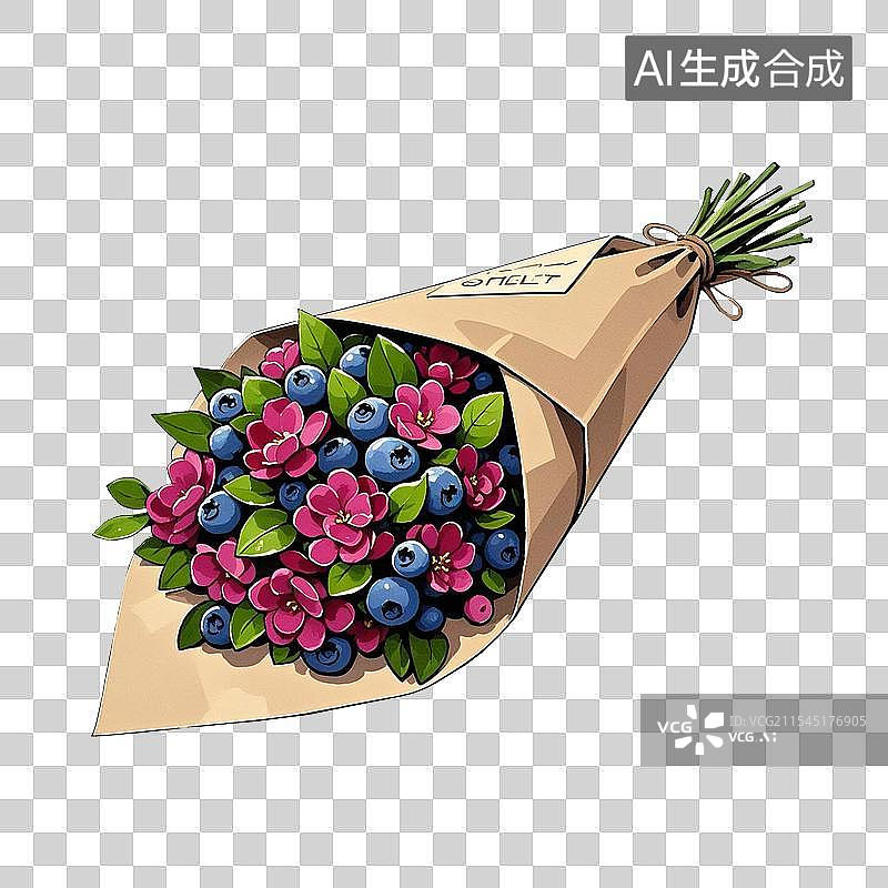 【AI数字艺术】蓝莓花图片素材